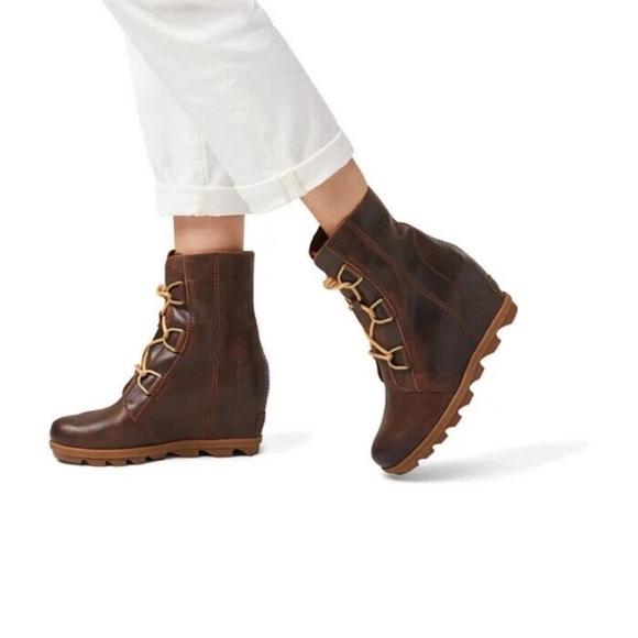 Sorel "Joan Of Artic" Wedge II Brown Lace Up Womens Size 9 *Missing Insoles - Picture 1 of 6